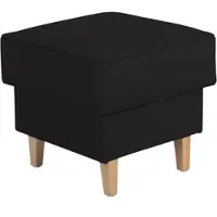 58 aufm Kessel HOCKER Karlen Bezug Kunstleder Buche natur / schwarz | Gr.: onesize