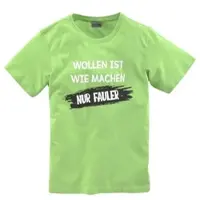 Kidsworld T-Shirt "Mit Spruch: WOLLEN IST WIE MACHEN...." Kurzarm, Basic-Passform, bedruckt, Rundhalsausschnitt