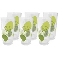 GEDA LABELS Trinkglas 6er Set Blätter in Grün - 230 ml | Gr.: onesize