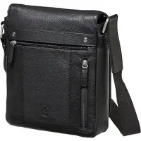 Leonhard heyden Leder Umhängetasche Berlin Messenger Bag Black schwarz