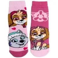 Paw Patrol 2er Pack Socken Skye & Everest Kindersocken Söckchen in rosa/pink | Gr.: 23-26