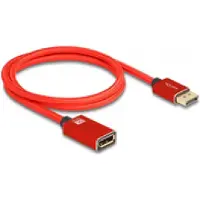 DeLOCK DisplayPort Verlängerungskabel 8K 60Hz 1m rot Metall