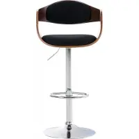 CLP Barhocker Kingston Stoff drehbar und stufenlos verstellbar walnuss/schwarz