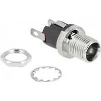 DeLOCK Steckverbinder DC 5,5 x 2,5 x 12,0 mm Buchse zum Einbau Lötversion, 1 x DC 5.5 x 2.5 x 12.0 mm, Edelstahl, Weiblich, Gerade, Nickel, 16 V