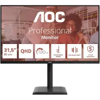AOC E4 Q32E4U, 80 cm (31.5"), 2560 x 1440 Pixel, Quad HD, LED, 4 ms, Schwarz