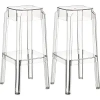 CLP 2er Set Barhocker Fox aus hochwertigem Kunststoff | Farbe transparent