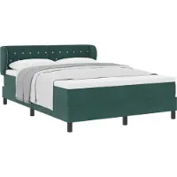 Syfax Boxspringbett mit Kopfteil Dunkelgrün 140 x 200 cm Samt