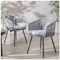 Home24 Gartenstuhl - 2er-Set - Stahl / Polyester