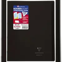 Clairefontaine 10x Koverbook, Heft 24x32 cm, 48 Blatt 90g,kariert 5/5 mit Rand, Einband aus transparentem Polypropylen - Grau 981607C