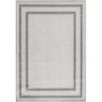 KADIMA DESIGN In- & Outdoor-Teppich Bordüre Pflegeleicht Waschbar Strapazierfähig | Creme 120x170 cm Balkon Terrasse Küche Saugroboter | LIRIA –