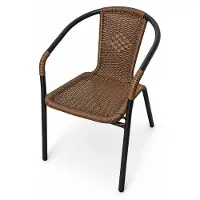 AGA Gartenstuhl RATAN Schwarz/Braun