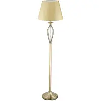 Relaxdays Schirmlampe, dekorative Stehlampe mit Schalter, antikes Design, E27-Fassung, Dekolampe, HD: 158 x 39 cm, gold