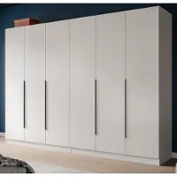 Inn.Furn Kleiderschrank "Swan" in weiß Drehtürenschrank 6-türig 240 x 181 cm