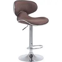 CLP Barhocker Las Vegas V2 Stoff mit Fußstütze braun Gestell Farbe chrom