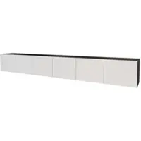 ALTDECOR TV-Schrank ELIO-W mit modernen Fronten, 3x100x40x40 Lowboard hängend, TV Möbel, TV Cabinet, Fernsehtisch, Fernsehschrank, TV Kommode, TV Tisch, TV Sideboard, TV Board - Schwarz / Weiß