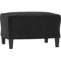 Décoshop26 - Fußhocker/Hocker 60 x 50 x 41 cm in schwarzem Samt DEC030499