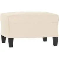Décoshop26 - Fußhocker 60 x 50 x 41 cm beigefarbener Mikrofaserstoff und Sperrholz DEC030047