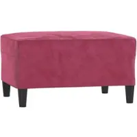 Décoshop26 - Fußhocker/Betthocker 70 x 55 x 41 cm roter Samt DEC030605