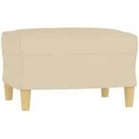 Décoshop26 - Fußhocker/Hocker 60 x 50 x 41 cm in cremefarbenem Stoff DEC030141 DEC030141