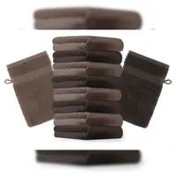 Betz 10 Stück Waschhandschuhe PREMIUM 100% Baumwolle Waschlappen Set 16x21 cm Farbe dunkelbraun und nussbraun