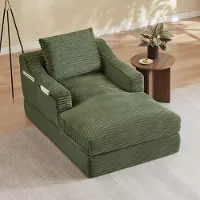 STILVORA Loungesessel aus Cord als großzügiger Einzelsessel, Relaxsessel umwandelbar zum Bett im Doppelschicht-Design, Sessel für Wohnzimmer und Schlafzimmer