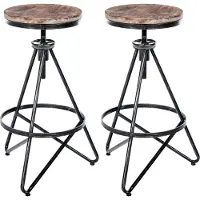 CLP 2er Set Barhocker Karla höhenverstellbar Industrialstil silber
