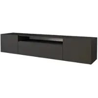 ALTDECOR TV-Schrank ELIO-W mit modernen Fronten, 200x40x41 Lowboard hängend, TV Möbel, TV Cabinet, Fernsehtisch, Fernsehschrank, TV Kommode, TV Tisch, TV Sideboard, TV Board - Schwarz