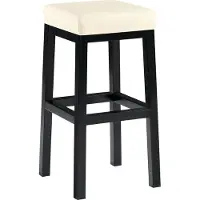 CLP Barhocker Taylor Sitzhöhe 78 cm mit Kunstlederbezug und schwarzem Metallgestell | Farbe creme