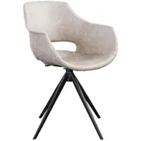 KAWOLA Stuhl ZAJA Esszimmerstuhl Microfaser drehbar Vintage creme weiß