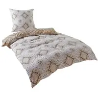TRAUMSCHLAF Soft-Touch Mikrofaser Bettwäsche München beige 135x200 cm + 80x80 cm