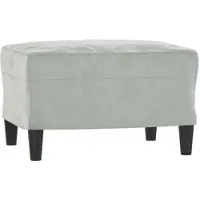 Décoshop26 - Fußhocker fürs Bett 60 x 50 x 41 cm grauer Samt DEC030235