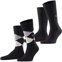 Burlington Socken "Everyday Argyle Mix" 2 Paar, atmungsaktiv, Einheitsgröße 40-46, Argyle-Muster