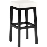 CLP Barhocker Taylor Sitzhöhe 78 cm mit Kunstlederbezug und schwarzem Metallgestell | Farbe weiß