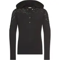 Kidsworld Kapuzenshirt "Shirt mit Spitzeneinsatz für Mädchen" Trendiges Shirt mit Spitzeneinsatz