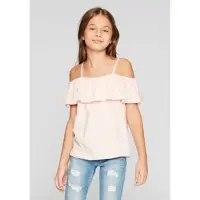Kidsworld T-Shirt "Volant-Shirt" Kurzarm, weite Passform, Carmenausschnitt, aus Jerseystoff