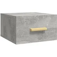 Décoshop26 - Wandmontierter Nachttisch mit Schublade 35 x 35 x 20 cm graues Holzwerkstoff DEC034296