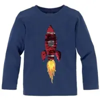Kidsworld Langarmshirt "Rakete aus Wendepailletten" langärmelige, Basic-Passform, aus Jerseystoff, aus Baumwolle