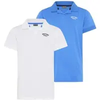 Kidsworld Poloshirt in weiß + blau | Gr.: 140-146