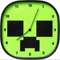 Paladone Minecraft Creeper Leuchtende Wanduhr - Offiziell lizenziert, geräuschlose Uhr - Inkl. 3 Bögen Abnehmbarer Minecraft-Aufkleber