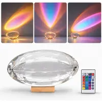 Axvcuxio RGB Kristalllampe mit 16 Farben, LED Tischlampe Nachtlicht mit Fernbedienung 5 Helligkeiten Dimmbar Atmosphärenlicht für Schlafzimmer Wohnzimmer Party