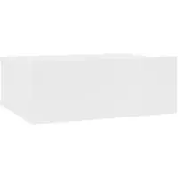 Décoshop26 - Wandmontierter Nachttisch mit Schublade 40 x 30 x 15 cm weißes Holzwerkstoff DEC033916