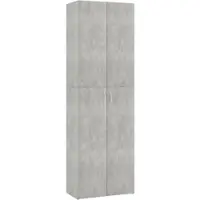 Décoshop26 - Büroschrank mit 5 Einlegeböden und zwei Türen Farbe: Betongrau 60 x 32 x 190 cm Holzwerkstoff Grau DEC024465