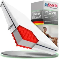 Besports Move Matratze 7-Zonen 140x200 cm, ergonomische Kaltschaummatratze H2, hohe Punktelastizität, atmungsaktiv, Bezug waschbar, Standard 100