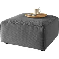 KAWOLA Hocker RANI Polsterhocker Cord grau