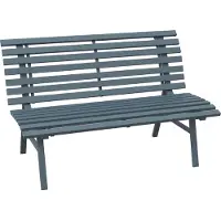 Outsunny 2-Sitzer Gartenbank Alu, wetterfest Sitzbank, UV-Beständig Gartenmöbel mit Lamellen-Design, Parkbank 240kg belastbar, Balkonbank für Balkon Terrasse, Garten, 123x67x79cm, Blau