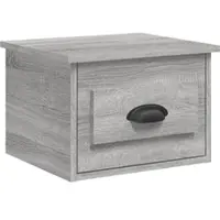 Décoshop26 - Wandmontierter Nachttisch mit Schublade 41,5 x 36 x 28 cm graues Holzwerkstoff DEC034330