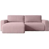 ALTDECOR Ecksofa mit Schlaffunktion und Bettkasten Corner Sofa Eckcouch Couch L-Form universal, links/rechts angeordnet Schlafcouch Ausziehbar Wohnlandschaft Schlafsofa KLEEA-L - 247x143x83cm Rosa