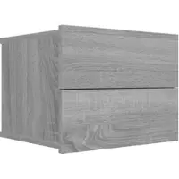Décoshop26 - Wandmontierter Nachttisch mit 2 Schubladen 40 x 30 x 30 cm graues Holzwerkstoff DEC034597