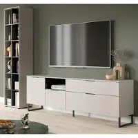Inn.Furn Wohnwand "Morena" Kaschmir Schwarz 245 x 180 cm, 3-teiliges Set mit Soft-Close-Funktion
