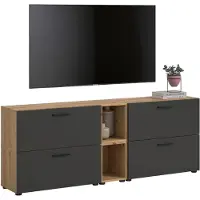 Xonox Wohnkombination The One 5 | 6-teilig | Artisan Oak / Basalt grau ohne